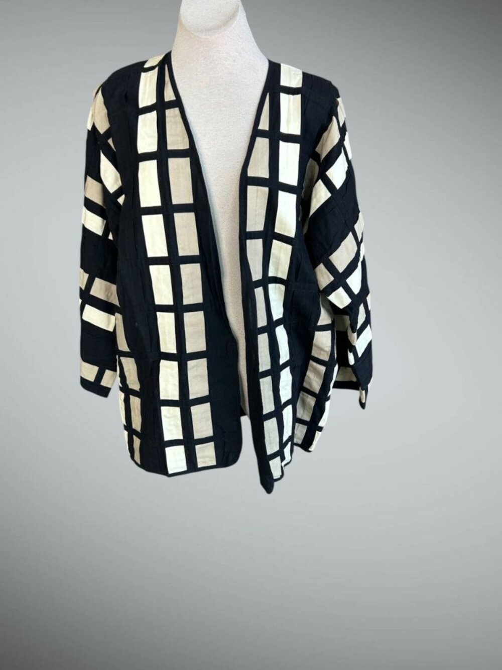 Yak Magik Fiber Art to Wear Lagenlook Woven Grid Jacket